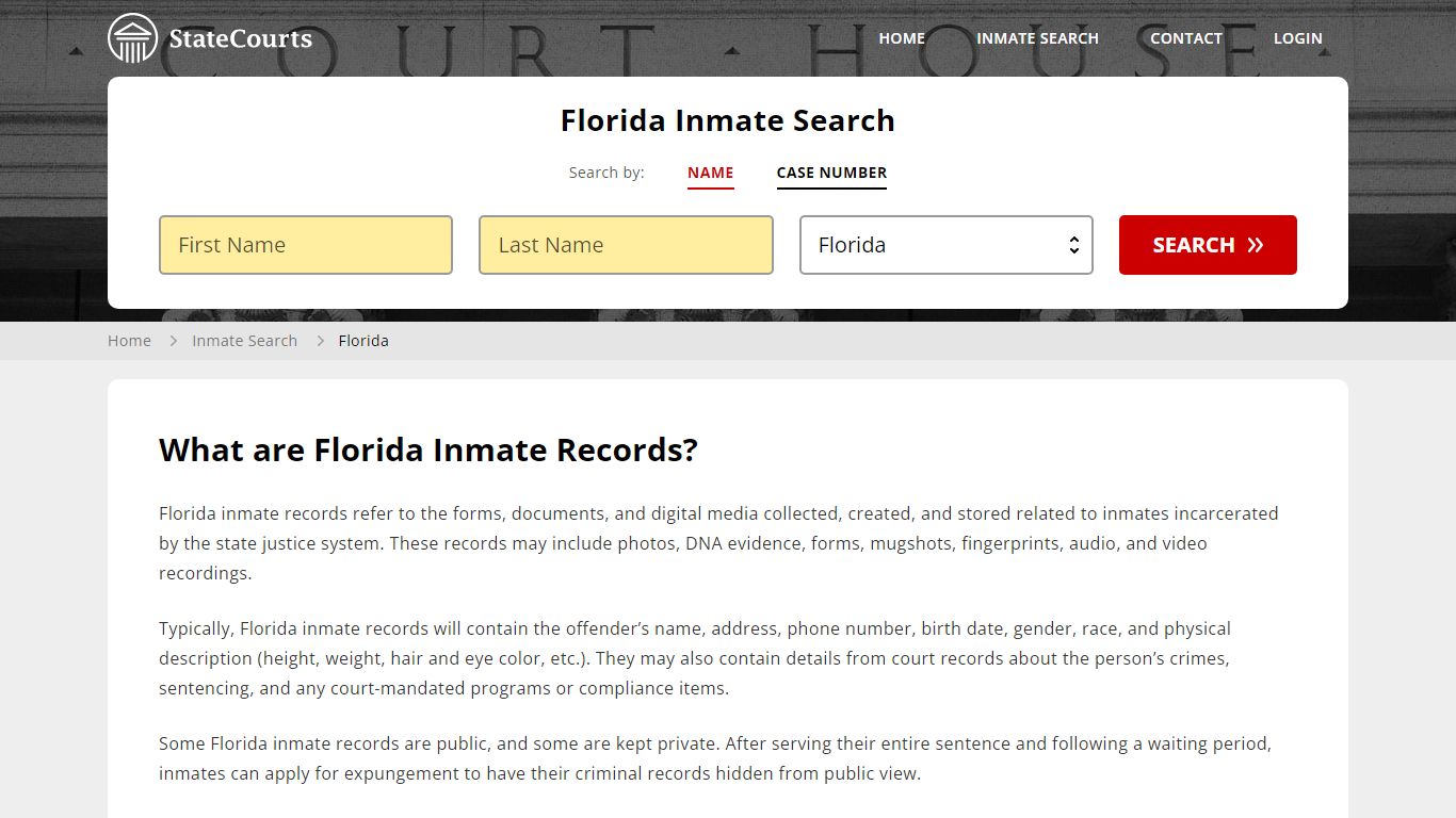 Florida Inmate Search, Prison and Jail Information - StateCourts